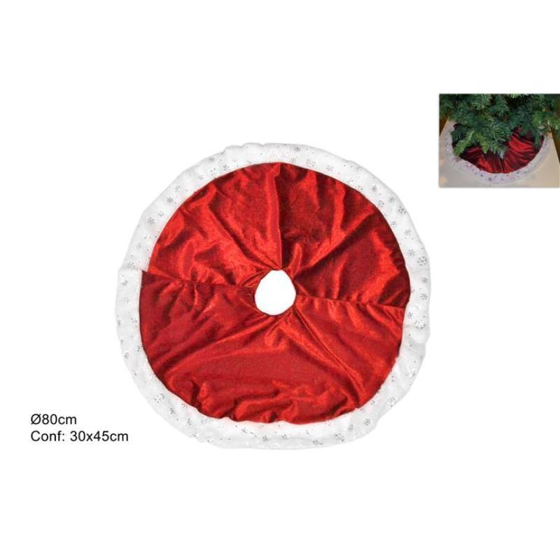 ALFOMBRA BASE DEL ÁRBOL NAT 80 CM ROJO