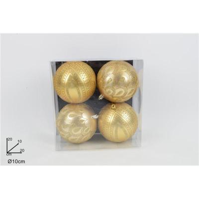 BOLA 10 CM 4 ZP ORO C/DECORO GLITTER ORO