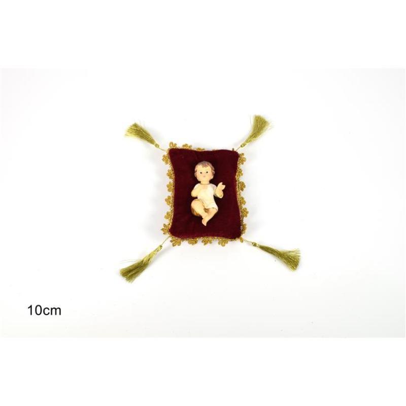NIÑO JESUS EN ALMOHADA C/VESTIDO 10 CM