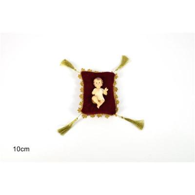 NIÑO JESUS EN ALMOHADA C/VESTIDO 10 CM
