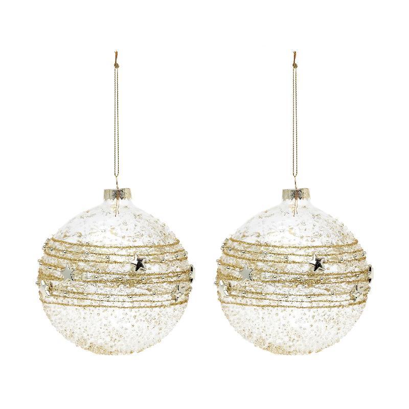 BOLA 10 CM CRISTAL DORADO 2 UDS