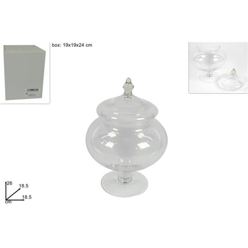 TARRO VIDRIO C/TAPÓN 26 CM