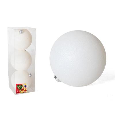 BOLA DE NAVIDAD X3 PURPURINA BLANCO 10 CM