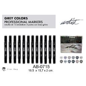 ESTUCHE GAMA ARTIST 12 GREY COLORS