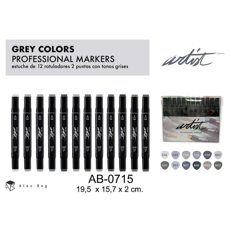 ESTUCHE GAMA ARTIST 12 GREY COLORS
