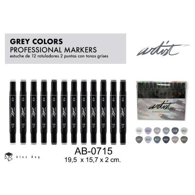 ESTUCHE GAMA ARTIST 12 GREY COLORS