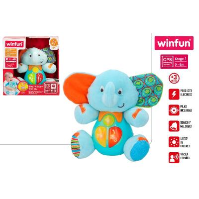 PELUCHE ELEFANTE LUZ Y SONIDO ESPAÑOL