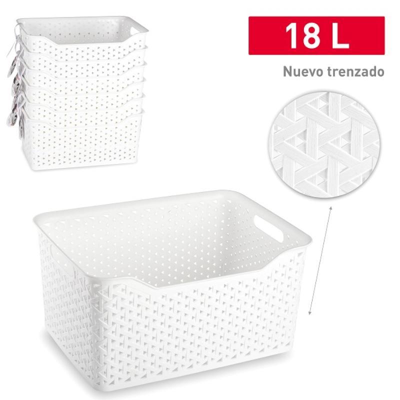 CESTA NATURE 18 L. 28.5X39 CM. BLANCO