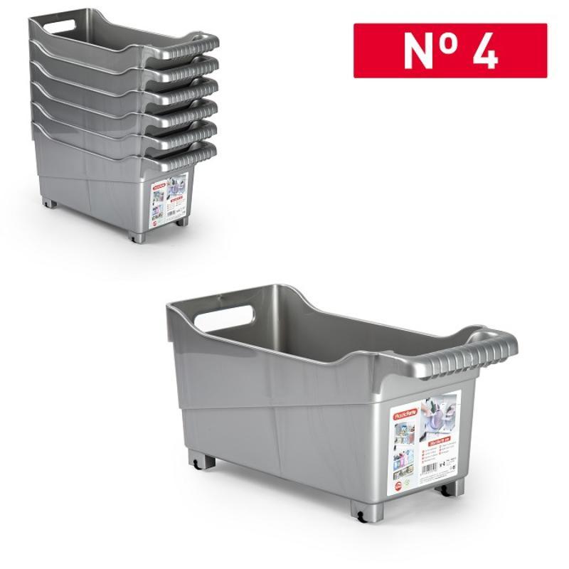 CARRITO MULTIUSOS Nº4 PLATA 18X38X18 CM.