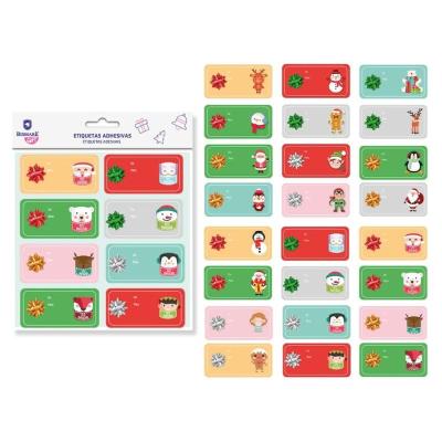 ETIQUETAS ADHESIVAS CON COCAS NAVIDAD