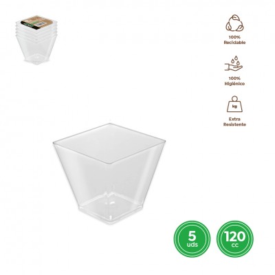 BOL CUADRADO TRANSPARENTE FINGER FOOD 6X5.3 CM