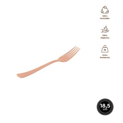 TENEDOR ORO ROSA 18.5 CM 12 UD REUTILI ALTA CALIDAD