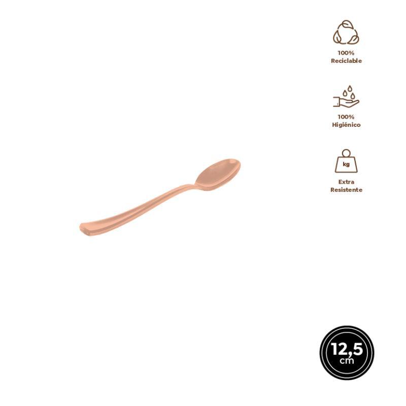 CUCHARITAS ORO ROSA 12.5 CM 12 UD REUTILI ALTA CALIDAD