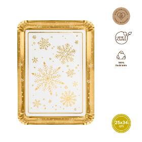 BANDEJA CARTON GOLDEN SNOW 25X34 CM 1 UD