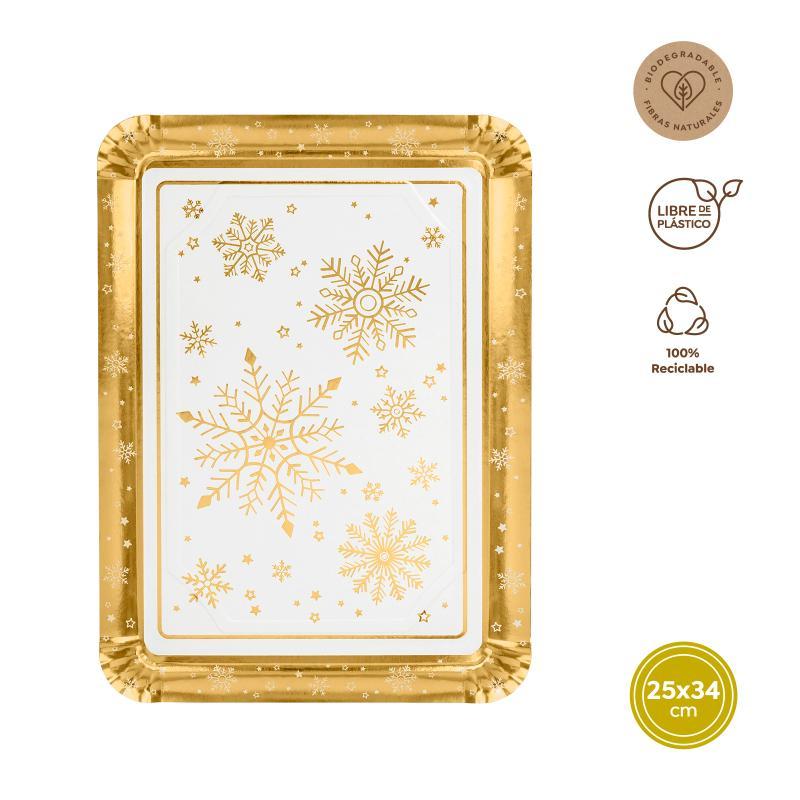 BANDEJA CARTON GOLDEN SNOW 25X34 CM 1 UD