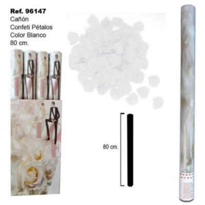 CAÑON CONFETI PETALOS BLANCOS 80 CM