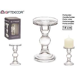 CANDELABRO CRISTAL BOLA M 14 CM