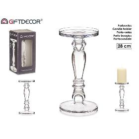 CANDELABRO CRISTAL ANILLO M 28 CM
