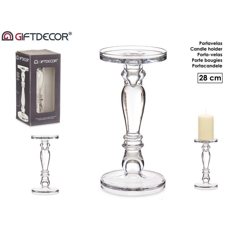 CANDELABRO CRISTAL ANILLO M 28 CM