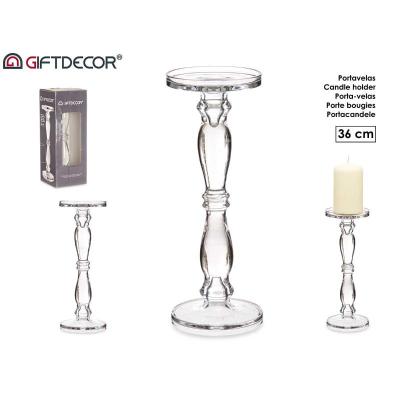 CANDELABRO CRISTAL ANILLO L 36 CM