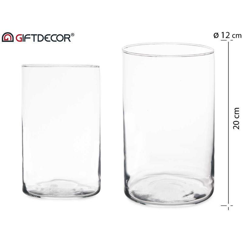 JARRON CRISTAL CILINDRO 20 CM DIAM 12 CM