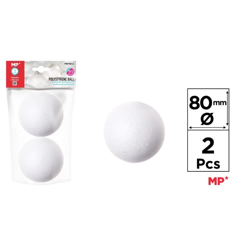 BOLA DE POLIESTIRENO 80 MM 2 UD