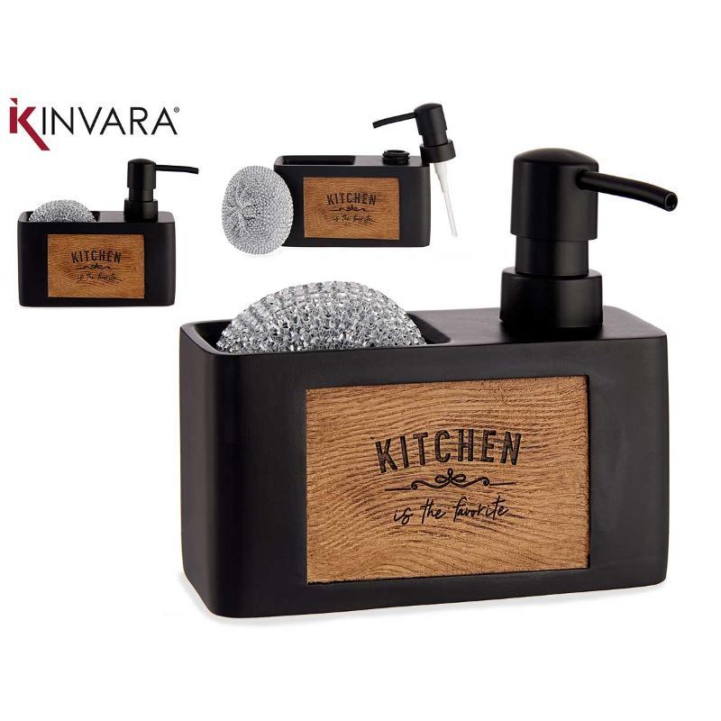 DISPENSADOR SOPORTE ESPONJA NEGRO GRA