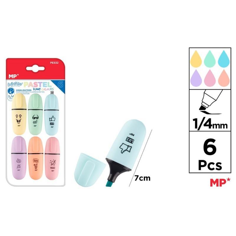 MARCADOR PASTEL MINI 6 UDS