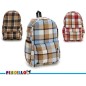 MOCHILA CUADROS SURT 3 COL OSCUROS                