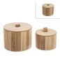 CAJAS MADERA SET 2 LINE TIRADOR PIEL REDONDA