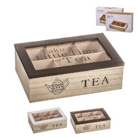 CAJA MADERA TEA 23X15X7.7 CM