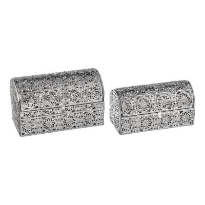 SET 2 CAJAS METAL RECTANGULAR 22 CM