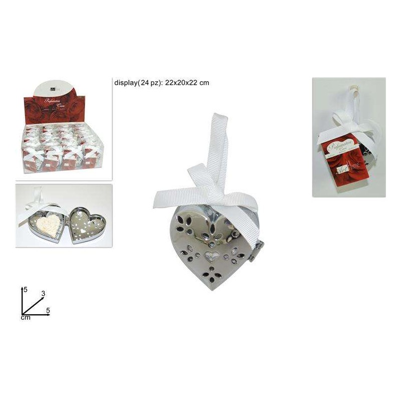 PROFUMATORE CUORE CM DISPLAY BOX SILVER           