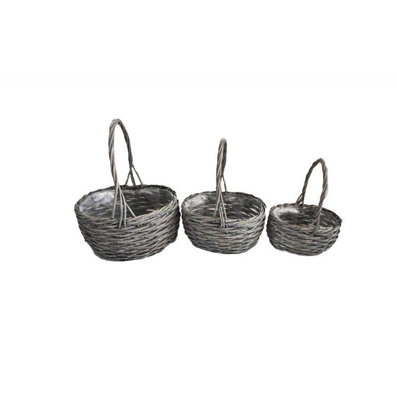SET 3 CESTAS MIMBRE GRIS 27*24*16 CM