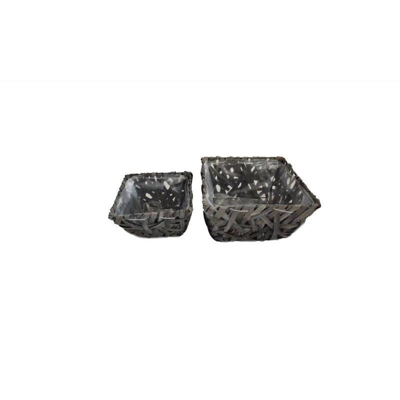SET 2 CESTAS GRIS 20*12 CM