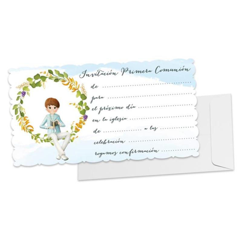 BLISTER 10 INVITACION+SOBRE COMUNION NIÑO ORLA