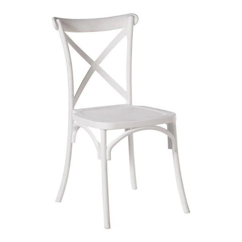 SILLA PVC CROSSBACK BLANCA 48*51*90 CM