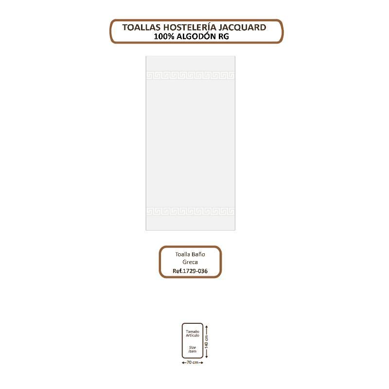 TOALLA BAÑO GRECA 420GR 100%ALG 70X140 CM