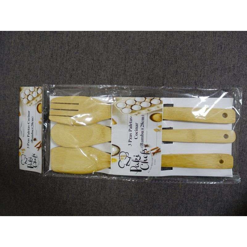 PACK 3 PZAS COCINA BAMBU 28 CM                    