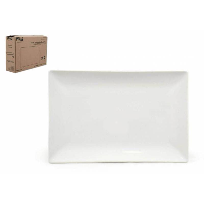 FUENTE RECTANG IVORY BRILLO 34X22.5 CM ELITE