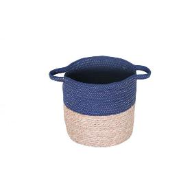 CESTA IND CUERDA RD NAT/AZUL 25*25 CM