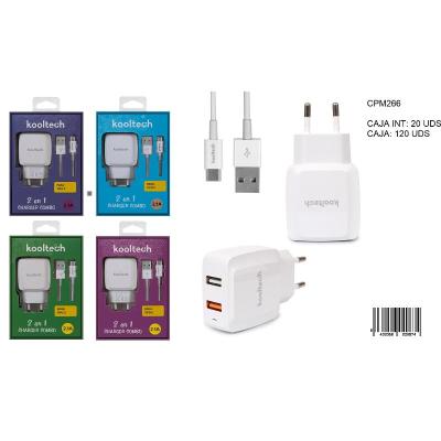 ENCHUFE PARED+CABLE TIPO C KOOLTECH/266