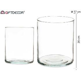 JARRON CRISTAL CILINDRICO 20 CM DIAM 17 CM