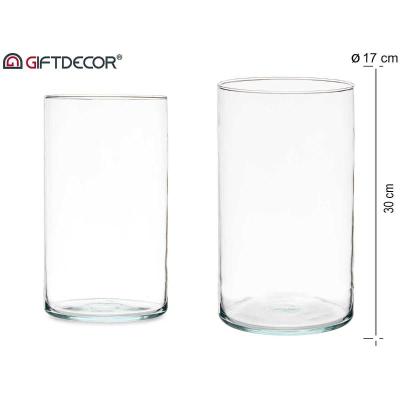 JARRON CRISTAL CILINDRICO 30 CM DIAM 17 CM
