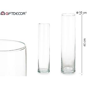 JARRON CRISTAL CILINDRO 40 CM DIAM 10 CM