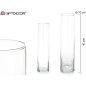 JARRON CRISTAL CILINDRO 40 CM DIAM 10 CM