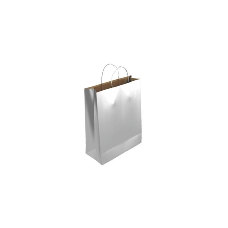 BOLSA PAPEL KRAFT PLATA XS 18X8X24 CM