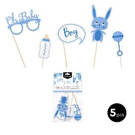 SET ACCESORIOS PARA PHOTOCALL BABY SHOWER BOY CART