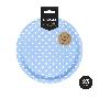 PLATO LLANO DOTS AZUL PASTEL 23 CM CARTON 6 UND