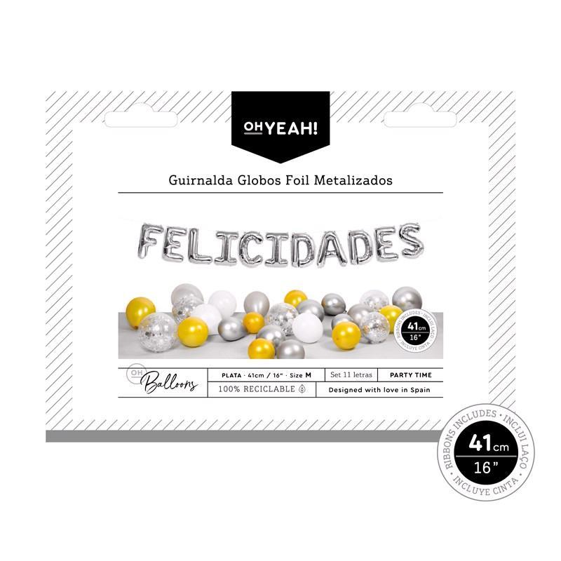 GUIRNALDA LETRAS GLOBO POLIAMIDA FELICIDADES 41